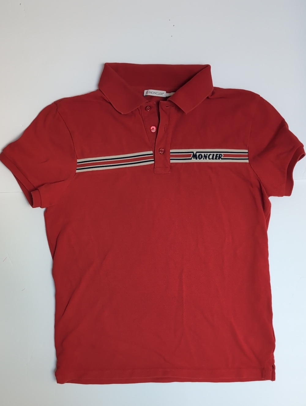 Moncler Red Piqué Polo Shirt